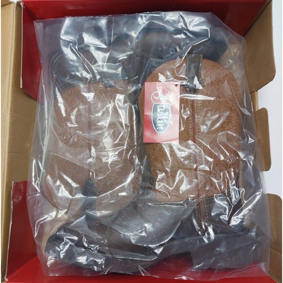 Justin Gypsy Boots Sz 6.5 Welt Saddle Stitch Floral Embossed J-Flex Cowboy Boots - Picture 9 of 9